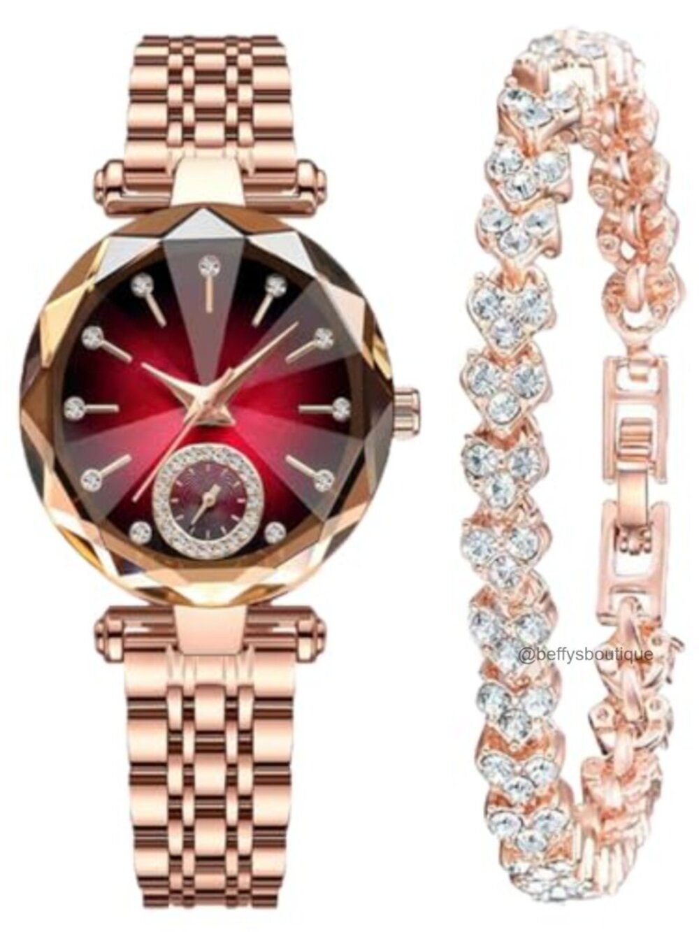 Women's Elegant Stainless Steel Bracelet Watch with Diamond Dial